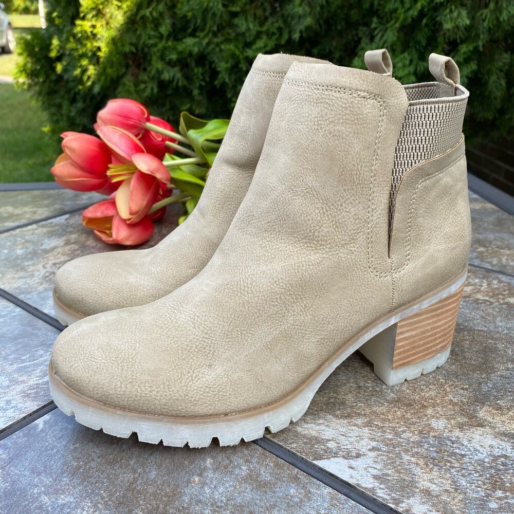 New Kork-Ease Natural Elsie Heeled Ankle Boot Size 9 Bootie